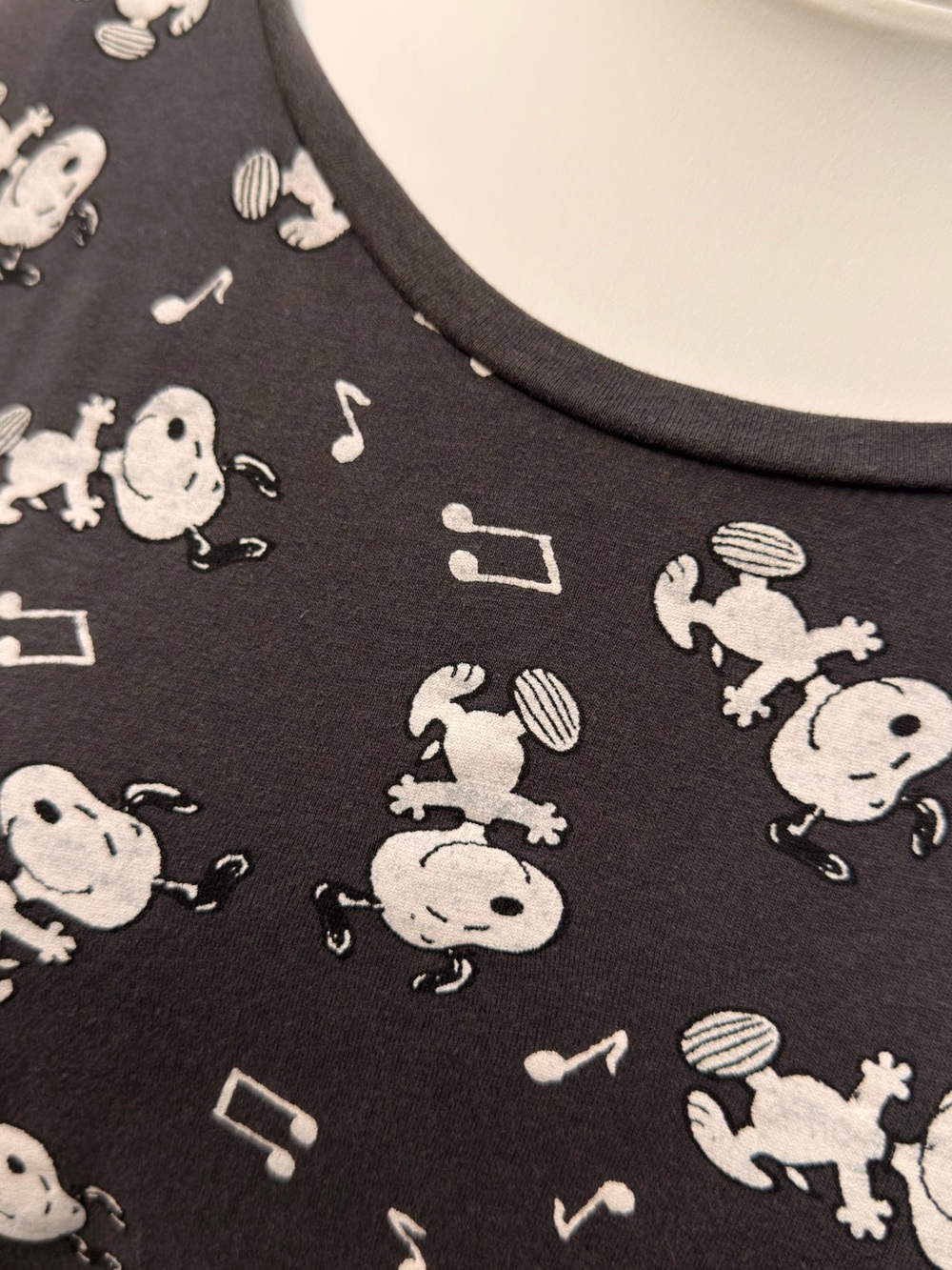 Vintage Dancing Snoopy Black Short Sleeve Tee - Medium